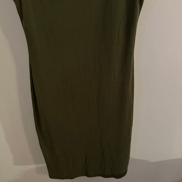 Women's Velvet Torch Stretch Knit cap sleeve Dress Soft XL Olive Green - Picture 4 of 6